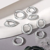 Maxbell 10 Pair Stud Earrings Unique for Party Supplies Engagement Multiple Piercing Silver