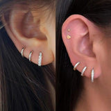Maxbell 10 Pair Stud Earrings Unique for Party Supplies Engagement Multiple Piercing Silver