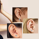 Maxbell 10 Pair Stud Earrings Unique for Party Supplies Engagement Multiple Piercing Silver