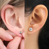 Maxbell 10 Pair Stud Earrings Unique for Party Supplies Engagement Multiple Piercing Silver
