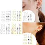 Maxbell 11 Pair Earrings Set Trendy Hoop Earrings for Graduation Engagement Birthday Style A