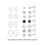 Maxbell 11 Pair Earrings Set Trendy Hoop Earrings for Graduation Engagement Birthday Style A