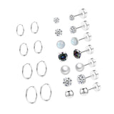 Maxbell 11 Pair Earrings Set Trendy Hoop Earrings for Graduation Engagement Birthday Style A