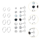 Maxbell 11 Pair Earrings Set Trendy Hoop Earrings for Graduation Engagement Birthday Style A