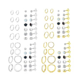 Maxbell 11 Pair Earrings Set Trendy Hoop Earrings for Graduation Engagement Birthday Style A