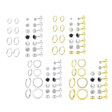 Maxbell 11 Pair Earrings Set Trendy Hoop Earrings for Graduation Engagement Birthday Style A
