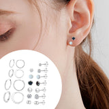 Maxbell 11 Pair Earrings Set Trendy Hoop Earrings for Graduation Engagement Birthday Style B