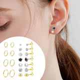 Maxbell 11 Pair Earrings Set Trendy Hoop Earrings for Graduation Engagement Birthday Style B