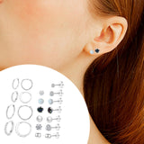 Maxbell 11 Pair Earrings Set Trendy Hoop Earrings for Graduation Engagement Birthday Style C