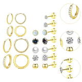 Maxbell 11 Pair Earrings Set Trendy Hoop Earrings for Graduation Engagement Birthday Style D