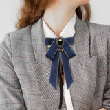 Maxbell Bow Tie for Women Ladies Pre Tied Bowtie for DIY Costume Accessories Working Blue