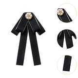 Maxbell Bow Tie for Women Ladies Pre Tied Bowtie for DIY Costume Accessories Working Black
