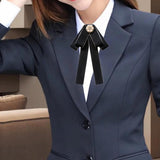 Maxbell Bow Tie for Women Ladies Pre Tied Bowtie for DIY Costume Accessories Working Black