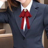 Maxbell Bow Tie for Women Ladies Pre Tied Bowtie for DIY Costume Accessories Working Red