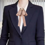 Maxbell Bow Tie for Women Ladies Pre Tied Bowtie for DIY Costume Accessories Working Khaki
