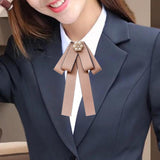 Maxbell Bow Tie for Women Ladies Pre Tied Bowtie for DIY Costume Accessories Working Khaki