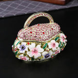 Maxbell Small Trinket Box Ornament Rings Holder for Tabletop Collectible Centerpieces pink