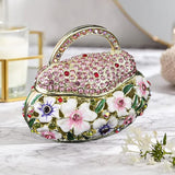 Maxbell Small Trinket Box Ornament Rings Holder for Tabletop Collectible Centerpieces pink