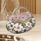 Maxbell Small Trinket Box Ornament Rings Holder for Tabletop Collectible Centerpieces pink