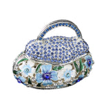 Maxbell Small Trinket Box Ornament Rings Holder for Tabletop Collectible Centerpieces blue