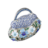 Maxbell Small Trinket Box Ornament Rings Holder for Tabletop Collectible Centerpieces blue