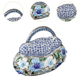 Maxbell Small Trinket Box Ornament Rings Holder for Tabletop Collectible Centerpieces blue