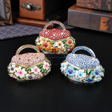 Maxbell Small Trinket Box Ornament Rings Holder for Tabletop Collectible Centerpieces blue