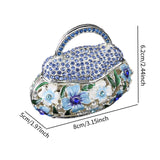 Maxbell Small Trinket Box Ornament Rings Holder for Tabletop Collectible Centerpieces blue