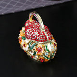 Maxbell Small Trinket Box Ornament Rings Holder for Tabletop Collectible Centerpieces red