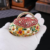 Maxbell Small Trinket Box Ornament Rings Holder for Tabletop Collectible Centerpieces red