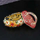 Maxbell Small Trinket Box Ornament Rings Holder for Tabletop Collectible Centerpieces red