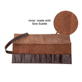 Maxbell Watch Roll up Organizer 6 Slots Business Anti Scratch Jewelry Roll Watch Bag coffee