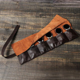 Maxbell Watch Roll up Organizer 6 Slots Business Anti Scratch Jewelry Roll Watch Bag coffee