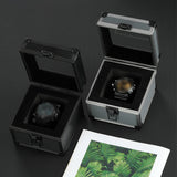 Maxbell Watch Travel Case Single Slot Luxury Watch Box for Memento Keepsake Birthday Silver