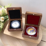 Maxbell Coin Presentation Display Box Wood Showcase Universal Square Collection Case Black Velvet