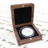 Maxbell Coin Presentation Display Box Wood Showcase Universal Square Collection Case Black Velvet