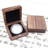 Maxbell Coin Presentation Display Box Wood Showcase Universal Square Collection Case Black Velvet