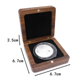 Maxbell Coin Presentation Display Box Wood Showcase Universal Square Collection Case Black Velvet