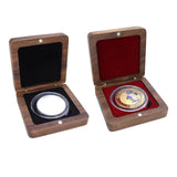 Maxbell Coin Presentation Display Box Wood Showcase Universal Square Collection Case Black Velvet