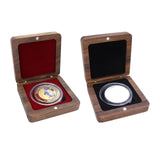 Maxbell Coin Presentation Display Box Wood Showcase Universal Square Collection Case Black Velvet