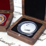 Maxbell Coin Presentation Display Box Wood Showcase Universal Square Collection Case Black Velvet