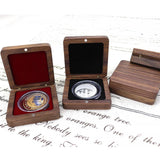 Maxbell Coin Presentation Display Box Wood Showcase Universal Square Collection Case Black Velvet