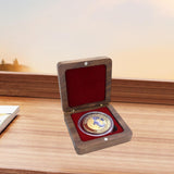Maxbell Coin Presentation Display Box Wood Showcase Universal Square Collection Case Red Velvet