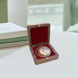 Maxbell Coin Presentation Display Box Wood Showcase Universal Square Collection Case Red Velvet