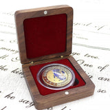 Maxbell Coin Presentation Display Box Wood Showcase Universal Square Collection Case Red Velvet
