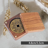 Maxbell Coin Presentation Display Box Wooden Portable Universal Commemorative Holder 4cm inner diameter
