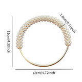 Maxbell Pearl Ring Handle Accessory Pearl Beaded Purse Handle for Purse Making Purse White