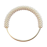 Maxbell Pearl Ring Handle Accessory Pearl Beaded Purse Handle for Purse Making Purse White