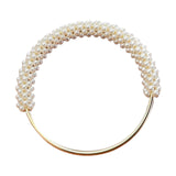 Maxbell Pearl Ring Handle Accessory Pearl Beaded Purse Handle for Purse Making Purse White