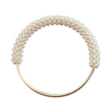 Maxbell Pearl Ring Handle Accessory Pearl Beaded Purse Handle for Purse Making Purse White